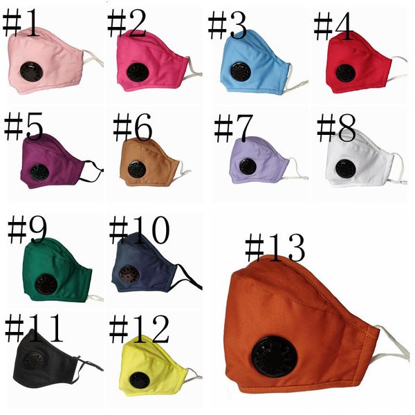 

breathing 3d color solid with cotton colors 13 valve dustproof mouth protective face mask yya224in stock124455