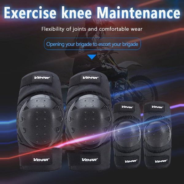 

elbow & knee pads 4pcs/set cycling riding skating protective gear wrist guard outdoor sport safety protector for adults1, Black;gray