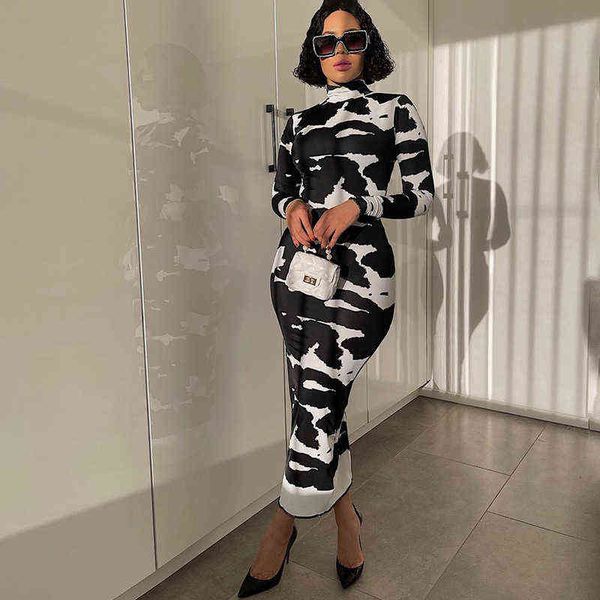 

woman's dress ins style 2022 winter women's fashion long sleeved round neck slim print buttock dress, Black;gray