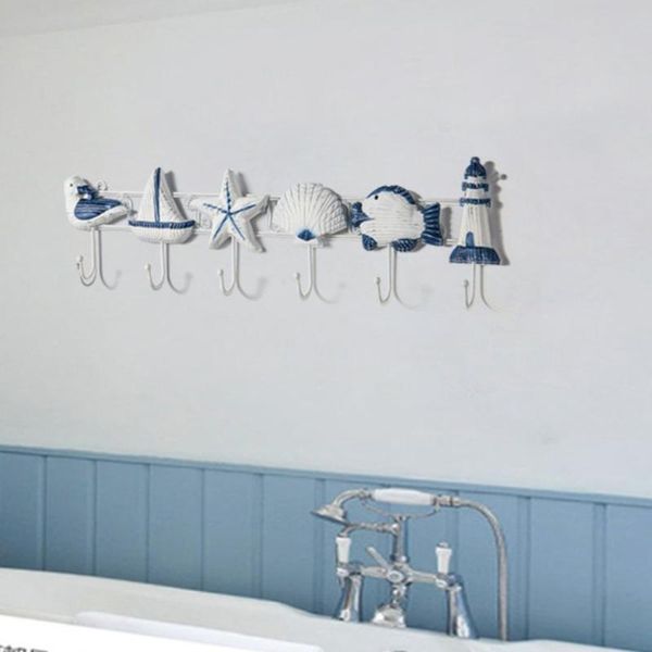 

hooks & rails seashell coat hook hanger nautical towel wall rack screw in keys hat
