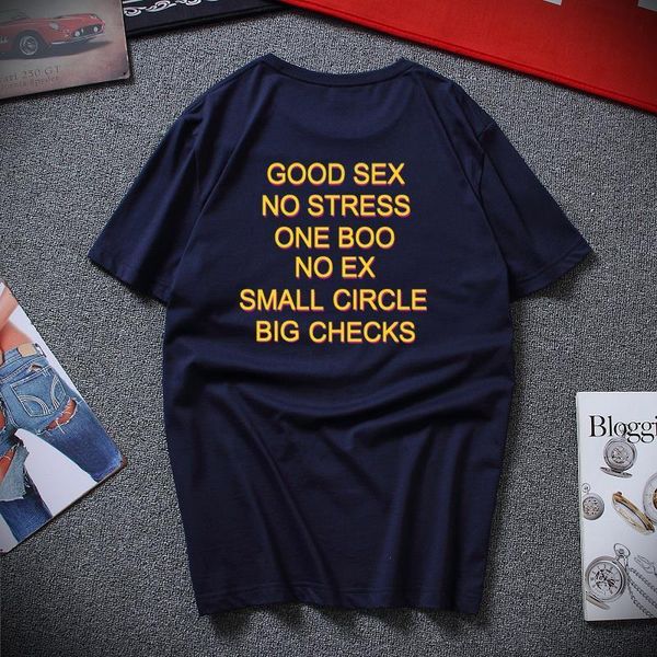 

funny good no stress one boo no ex small circle big checks t shirt letter print tshirt back eu size100% cotton, White;black