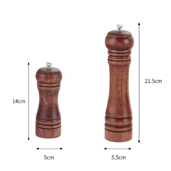 

solid wood salt pepper mill strong adjustable ceramic grinder spice peppercorn seasoning connt grind bbyqvf