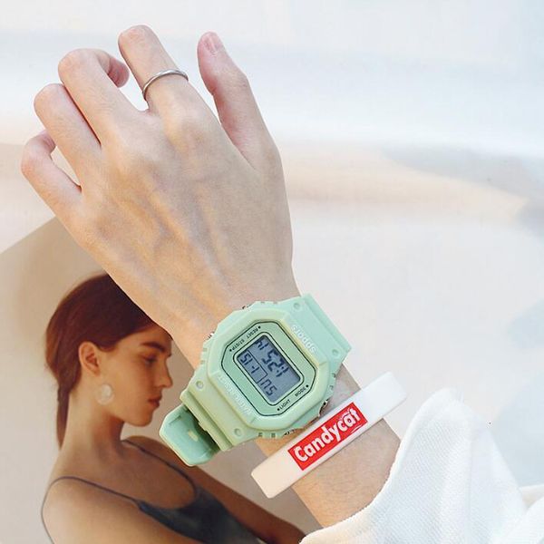 

women sports watch multifunction digital wristwatch led electronic watch ladies outdoor running relogio feminino female clock, Slivery;brown