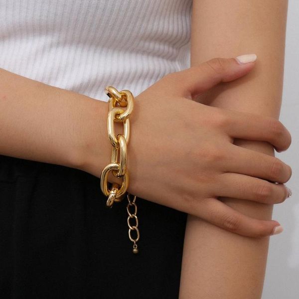 

hip hop chunky thick miami curb cuban bracelets bangles punk metal twisted rope chain bracelet jewelry gift, Black