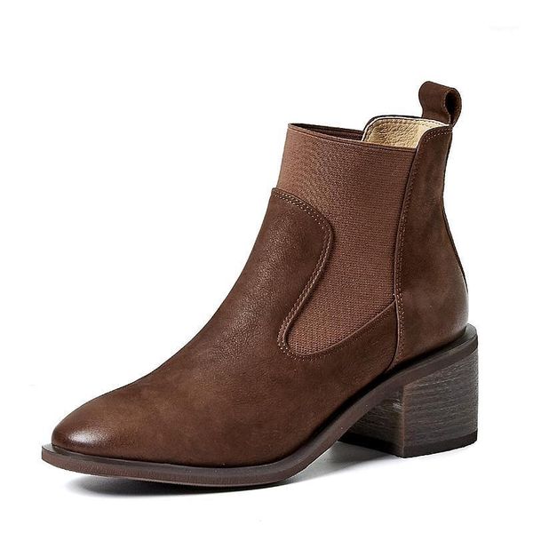 

boots genuine leather ankle high heels night club party brand women shoes woman elastic band short ladies boots1, Black