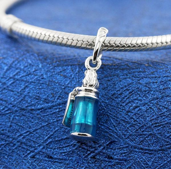 

100% 925 sterling silver drink me dangle bead fits european jewelry style jewelry charm bracelets, Black