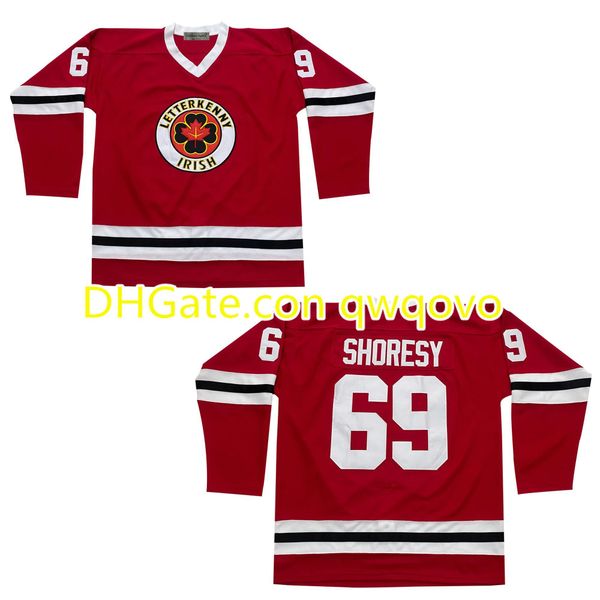 

2021 new letterkenny irish jersey 69 shoresy red hockey jerseys, Black;red