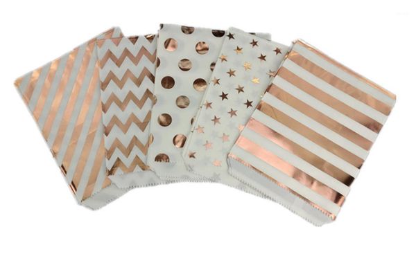 

25 pcs/pack 18cm gift bags paper pouch rose gold paper safe bags birthday wedding party favors gift packing for guests1