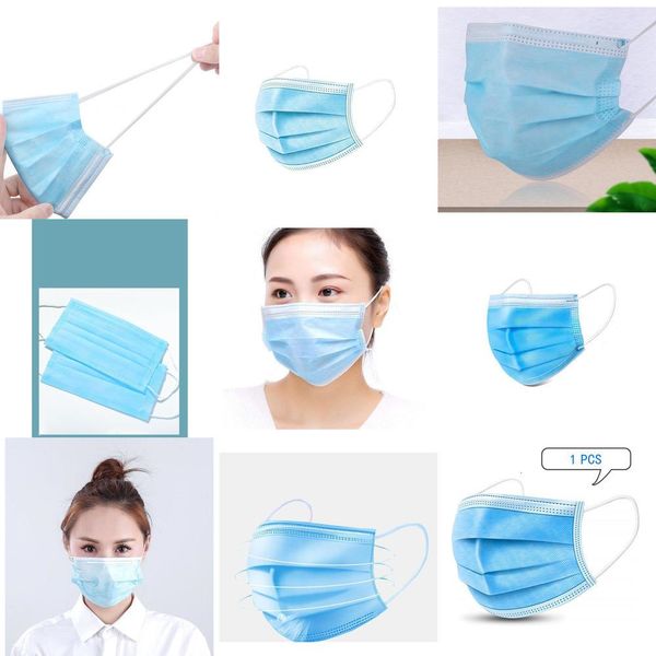 

10 ear 1 3 face loop woven mouth masks blue#860 pcs ply non part dust mask soft layer outdoor breathable er geghg