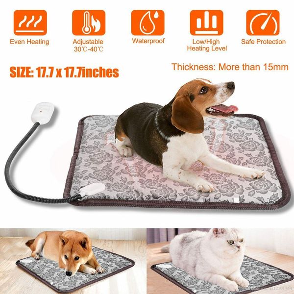 

pet electric heat pad blanket heated heating mat dog cat bunny bed waterproof