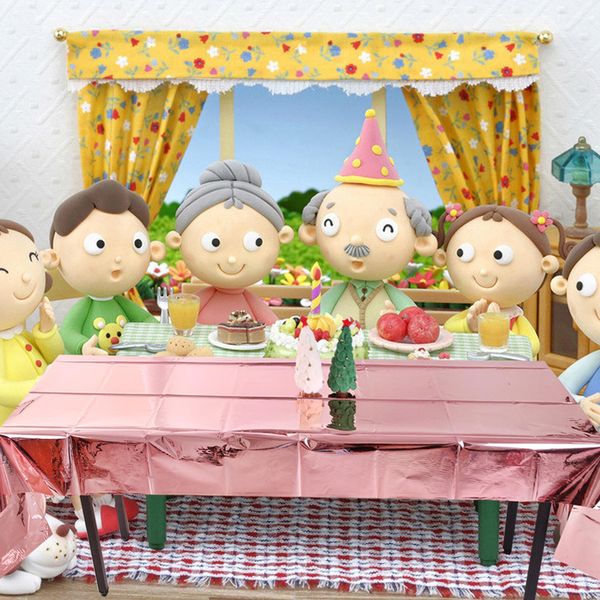 

1 шт. розовое золото водонепроницаемая скатерть для дня рождения свадьбы настольный декор алюминиевая фольга столовая крышка рождественские