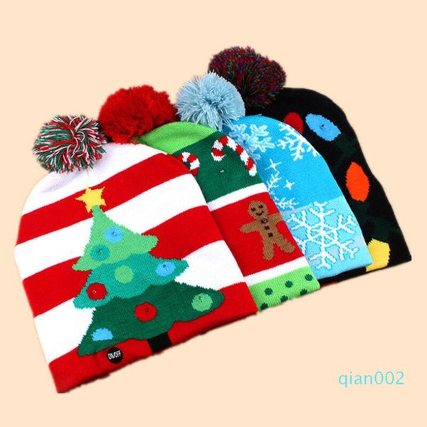 

light 4 knitted christmas styles led adults kids new year xmas luminous flashing knitting crochet hat party favorch2r