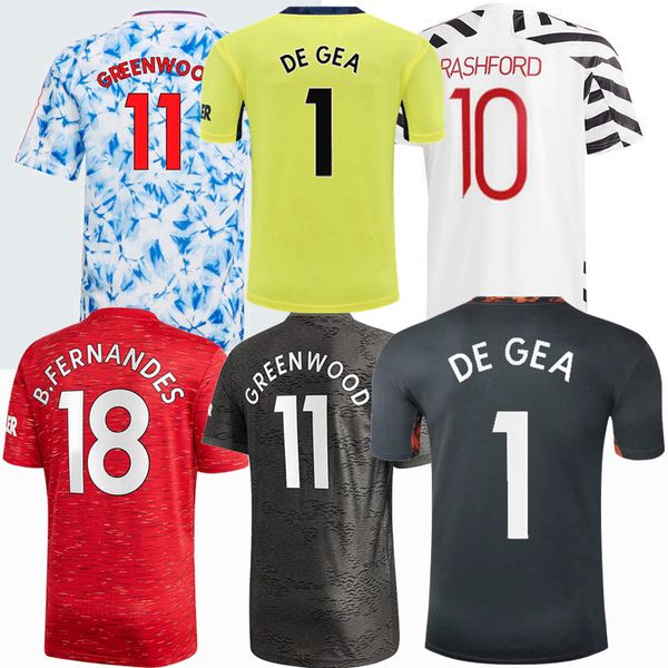 

20 21 soccer jersey manchester b.fernandes wan-bissaka de gea pogba lingard rashford maguire united 2019 2020 2021 football men kids shirt, Black;yellow