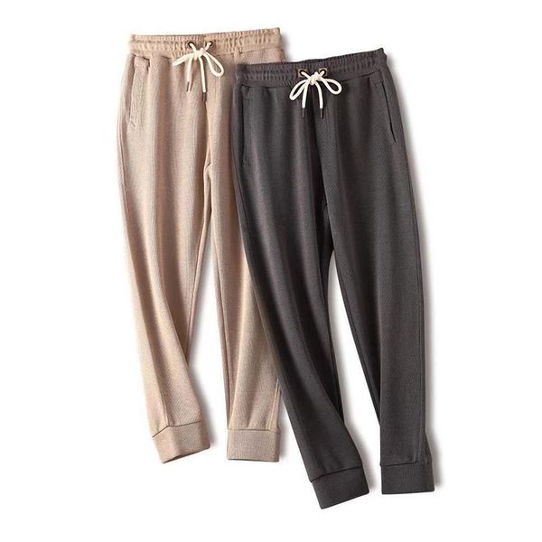 

running pants autumn and winter products retro fashion men's straight loose sports drawstring plus velvet thick casual, Black;blue
