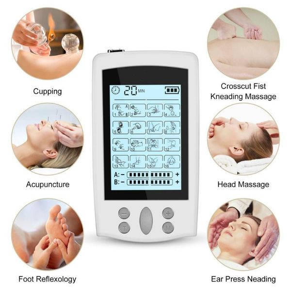 

16 modes shockwave shiatsu back neck massager tens physical therapy equipment electrical ems muscle stimulation machine
