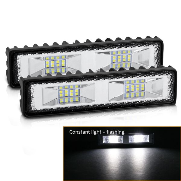 LED-Scheinwerfer, 48 W, für Auto, Motorrad, LKW, Boot, Sattelzug, Offroad-Arbeitslicht, 16 LED-Arbeitslicht, Spotlight-Arbeitslicht