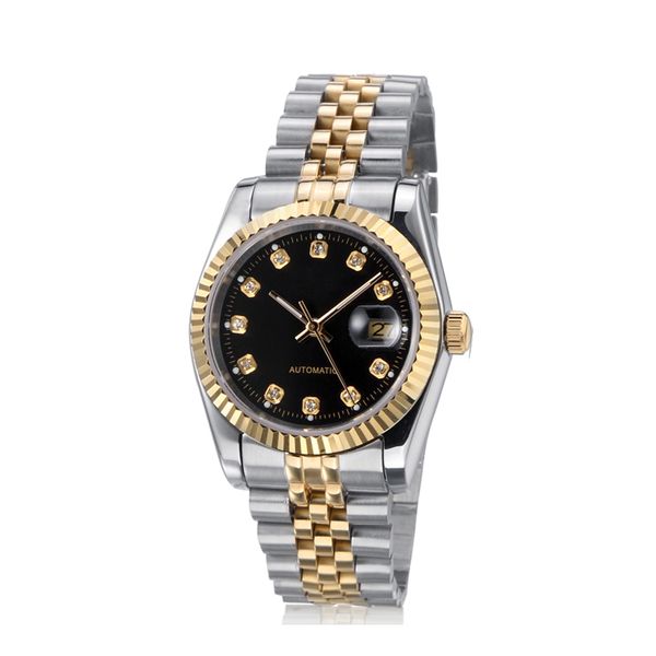 

classic men watch 2020 luxury brand gold automatic watch men women elegant diamond stainless bracelet watches, Slivery;brown
