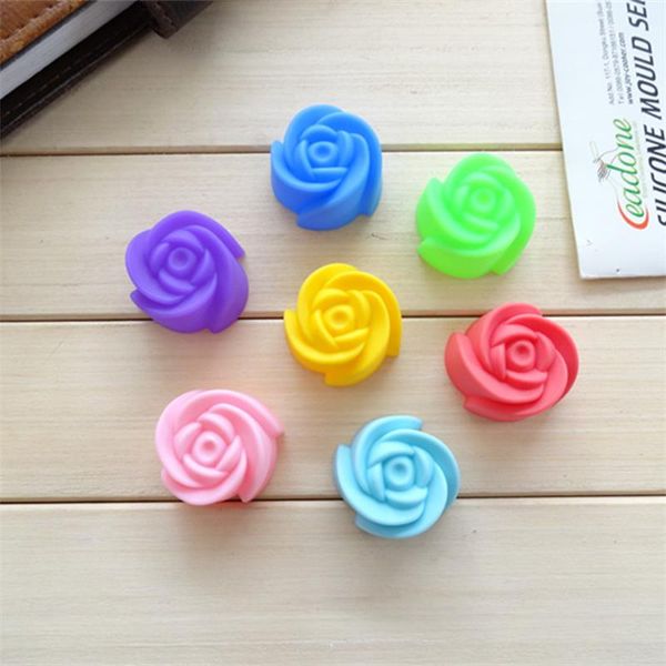 3cm Rose Form DIY Food Grade Silikon Mini Cupcake Kuchen Werkzeug Muffin Cookie Backformen Schokoladenseife Gebäck Dekorieren Form