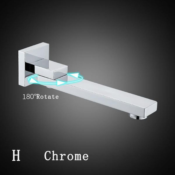 

matte black or chrome solid bass outlet wall mounted shower spout bath tub shower mixer faucet spout filler 180 degreefolding wmttio