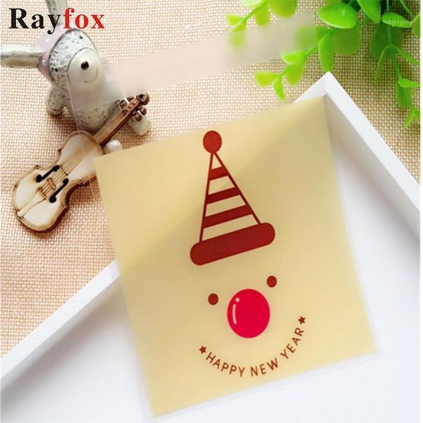 

christmas decorations 100pcs/lot gift bag dim sum candy cookies self-sealing plastic baking/ biscuits set pack year gifts1