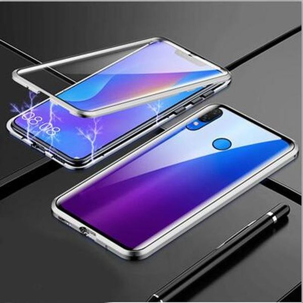 

magnetic metal case for huawei honor 8x 8 x metal frame double side tempered glass cover honor 8x front protector phone h jllruk