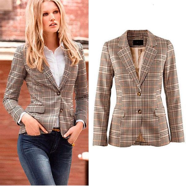 

classic suit small grid wind women cultivate morality patch elbow small suit drop shipping good quality, Black;brown