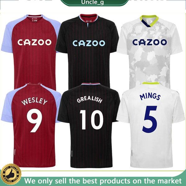 

20-21 customized aston villa home away 7 mcginn 9 wesley 10 grealish 11 nakamba 22 el ghazi 20 samatta soccer jersey custom discount popular, Black;yellow