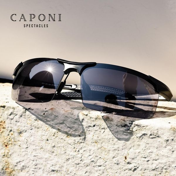 

caponi polarized sunglasses for male vintage sports pchromic eyewear classic brand designer sun glasses men uv400 bs3218