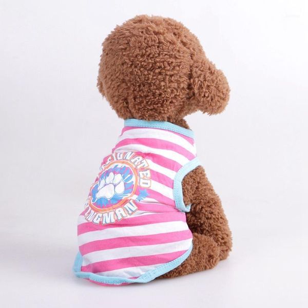 

pet dog dog clothes breathable summer t-shirt vest stripes crew neck vest vip law bucket teddy clothes1
