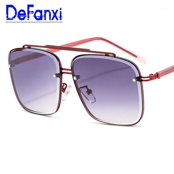 

2020 New Square Sunglasses Women Frameless Gradient Sun Glasses Men Designer Retro Outdoor Driving Shades Oculos UV4001, White;black
