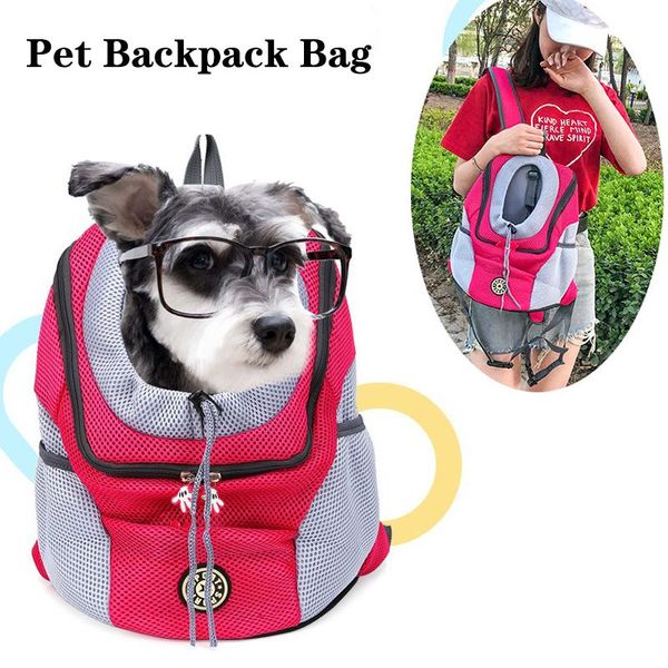 

dog car seat covers double shoulder pet backpack portable travel outdoor carrier bag front mesh head s -xl