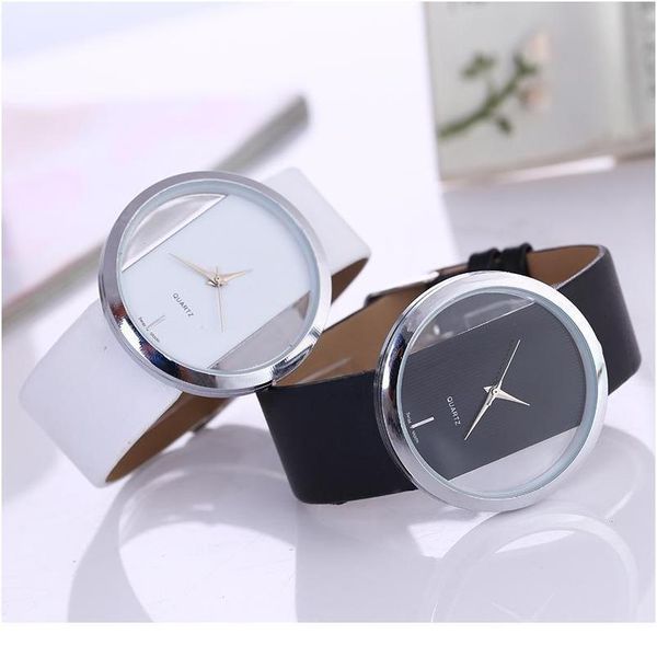 

women men digital watch couple simple leather strap transparent led digital watch sports clock student wa qyllfy, Golden;silver