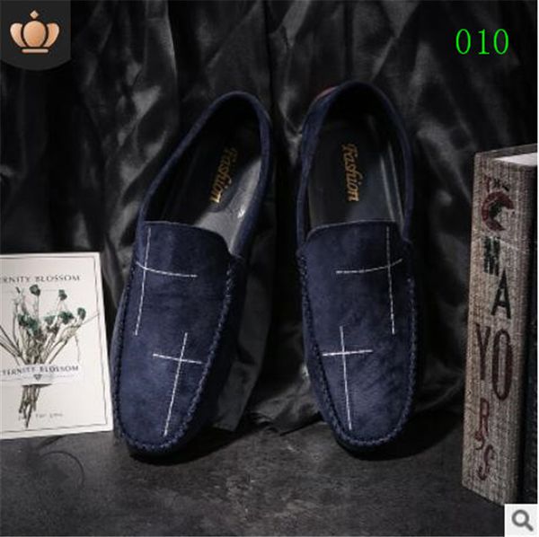 

spring suede leather patchwork men casual shoes fashion slip on comfortable loafers street style mixed color casual shoes men, Black