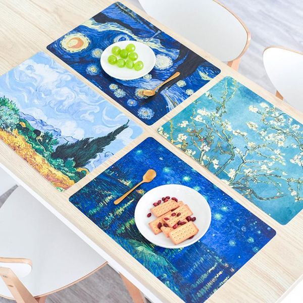 

creative printing pvc west table mat mouse non-slip cup bowl tableware insulation pad
