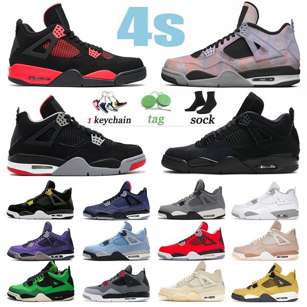 

2022 jumpman 4 black cat 4s trainers basketball shoes red thunder zen master white oreo new bred university blue sail sneakers sports toro b