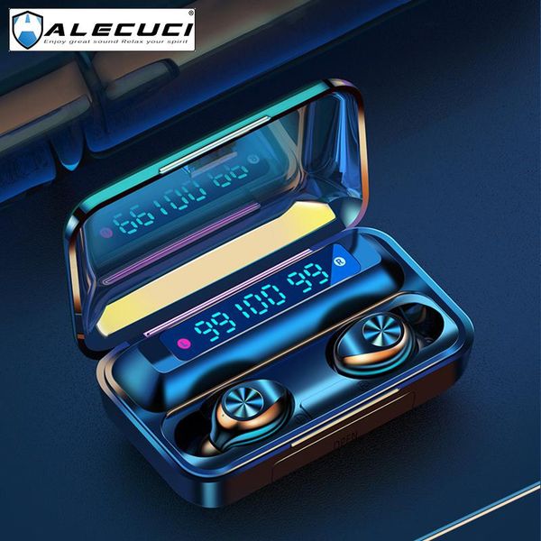 

alecuci f9-10 wireless earphones bluetooth 5.0 headphones deep bass stereo sports headsets earbuds with mic led battery display