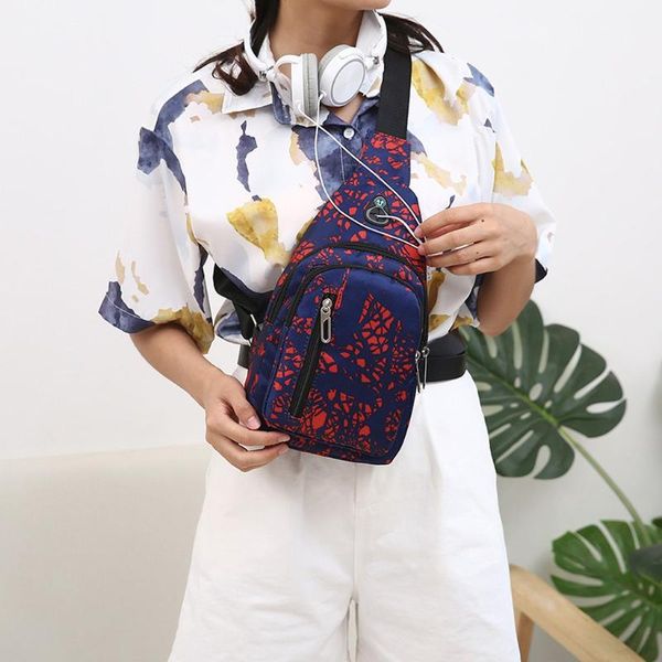 

fashion waist packs fanny pack belt bag phone zipper sports waterproof nylon large capacity print chest bag pocket