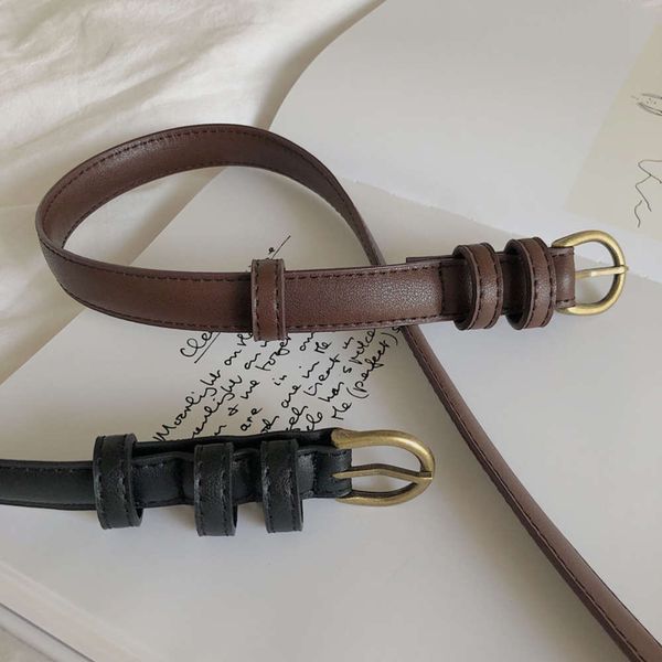 

hello canon simple versatile pu leather women's thin 2020 spring and summer new korean fashion personalized belt, Black;brown