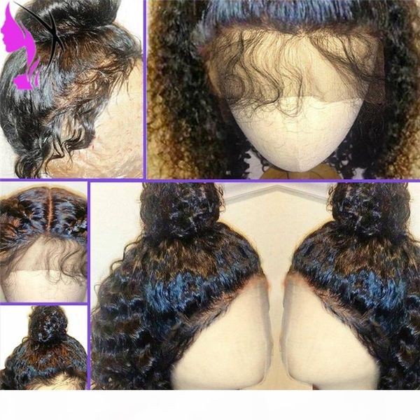 

elling 150density full synthetic lace front wig loose curly glueless heat resistant braziilan lace front wig for women natural hairline, Black