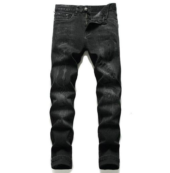 

21ss men's brand designers jeans distressed ripped slim fit biker denim pants mens leisure fashion jeans, Blue