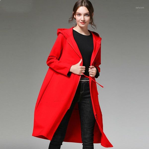 

fashion tide autumn and winter new products fashion loose drawstring casual slim hooded jacket female pb2591, Black