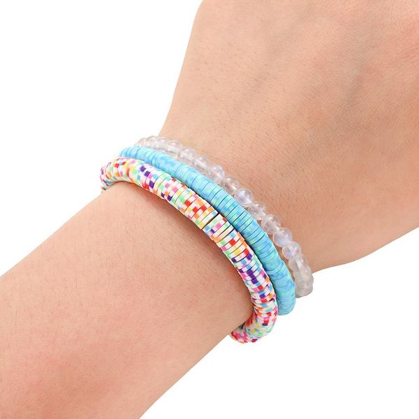 

6mm flat round polymer clay beads chip disk loose spacer handmade beads for diy jewelry making bracelet finding mixed color h qylisy, Silver