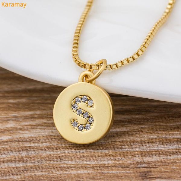 

Hot Sale Wholesale Women Girls Gold Initial 26 Letters Necklace Long Charm Personal Necklace Pendants Copper CZ Jewelry, Silver