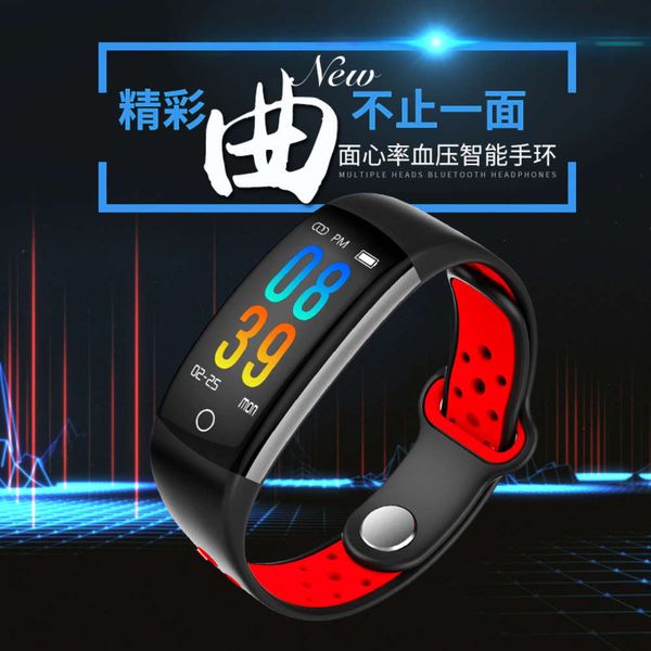 

new q6 heart rate blood prsure oxygen monitoring color screen waterproof bluetooth smart wearable sports bracelet