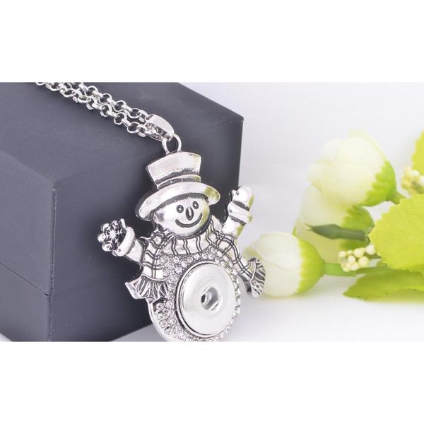 

noosa women's ginger snap pendant necklace interchangeable jewelry fit 18/20mm snap chunk button christmas gift wmtsbo lihuibusiness, Silver
