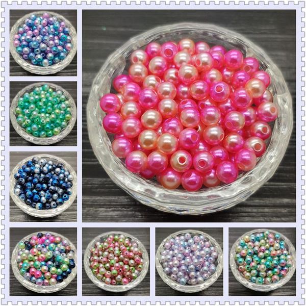 

diy4 / 6/8 / 10 мм круглый имитационный цвет радуги цвет пластичный abs жемчужные бусины для ювелирных изделий аксессуары diy4 / 6/8 / 10 мм
