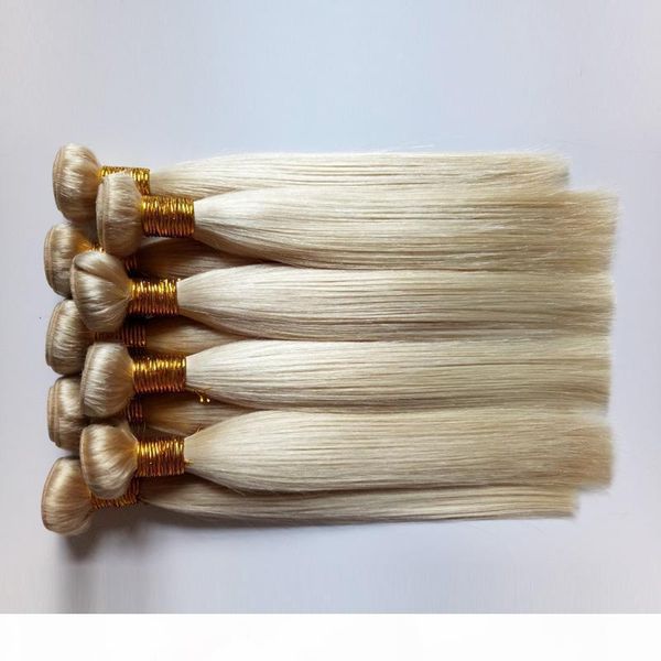 

brazilian virgin straight human hair weaves factory wholesale price mongolian russian #613 blonde indian remy hair weft 10pcs lot, Black