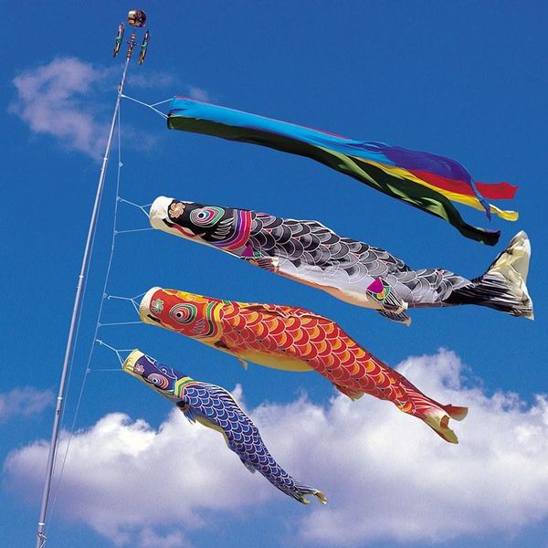 

100cm koinobori japanese carp streamer wind socks koi nobori fish flags kite flag japanese koinobori for children's day