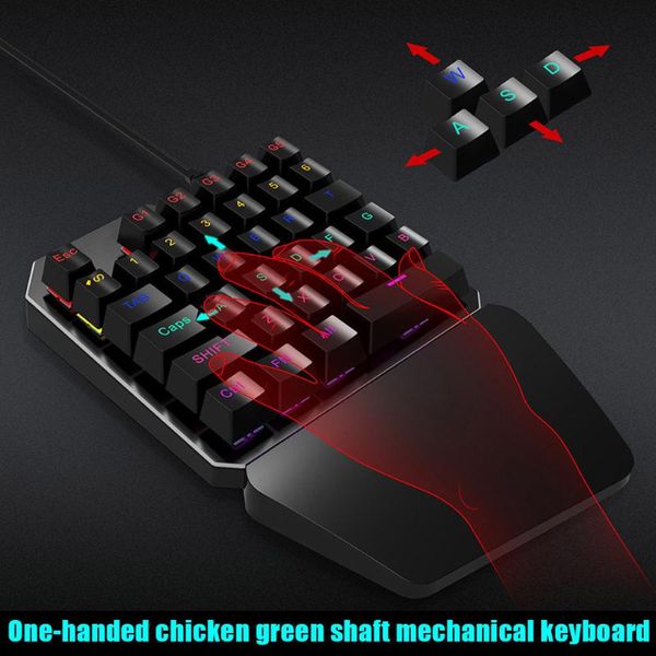 

one-hand 35 keys wired usb gaming mechanical keyboard keypad for pubg game uy8