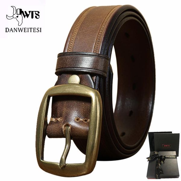 

dwts]men belt male leather belt men male genuine leather strap luxury pin buckle fancy vintage jeans business high quality, Black;brown